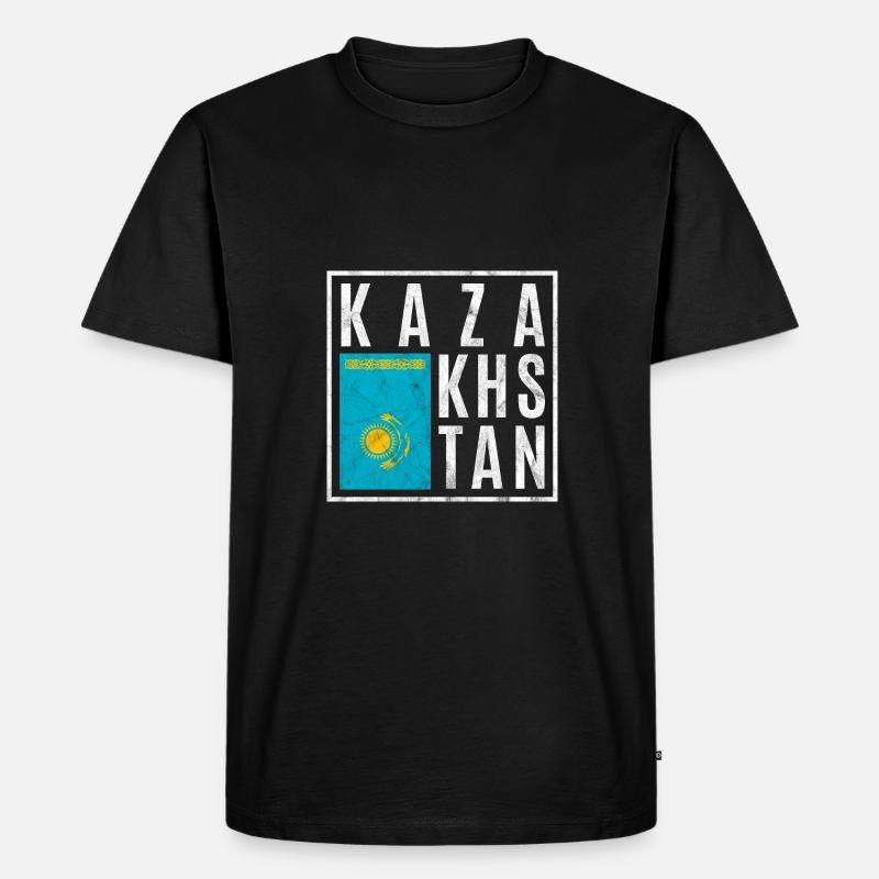 Kasachstan - Männer Premium Bio T-Shirt - Schwarz