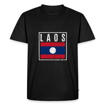 Laos - Men's Premium Organic T-Shirt - black - Front - Nico (187cm)