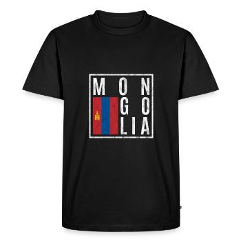 Mongolia - Men's Premium Organic T-Shirt - black - Front - Nico (187cm)