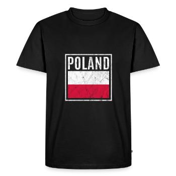 Pologne - T-shirt Premium bio Homme - noir - Devant - Nico (187cm)