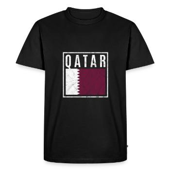 Qatar - Men's Premium Organic T-Shirt - black - Front - Nico (187cm)