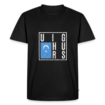 Ouïghours - T-shirt Premium bio Homme - noir - Devant - Nico (187cm)