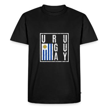 Uruguay - T-shirt Premium bio Homme - noir - Devant - Nico (187cm)