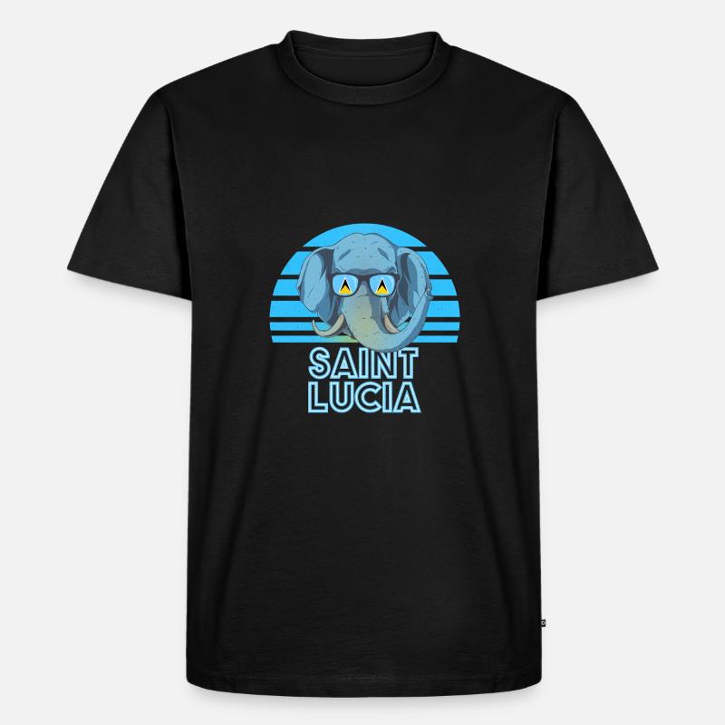 St. Lucia - Männer Premium Bio T-Shirt - Schwarz