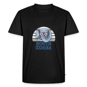 South Korea - Men's Premium Organic T-Shirt - black - Front - Nico (187cm)
