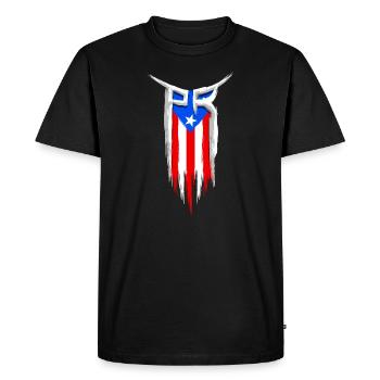 Drapeau PR - Porto Rico Drapeau - Boricua - T-shirt Premium bio Homme - noir - Devant - Nico (187cm)