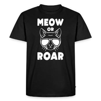 Miaulement ou rugissement - T-shirt Premium bio Homme - noir - Devant - Nico (187cm)