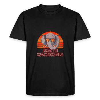 North Macedonia - Men's Premium Organic T-Shirt - black - Front - Nico (187cm)
