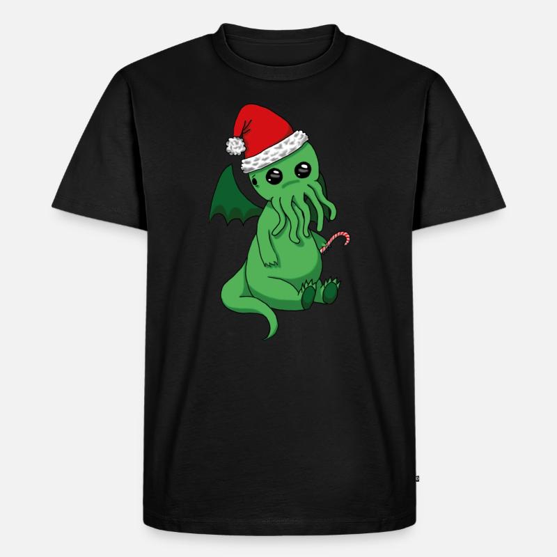 Weihnachts Cthulhu - Männer Premium Bio T-Shirt - Schwarz