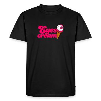 Eyescream Ice Cream Cone with Eye Eyeball Halloween - Men's Premium Organic T-Shirt - black - Front - Nico (187cm)