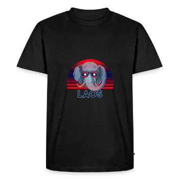 Laos - Men's Premium Organic T-Shirt - black - Front - Nico (187cm)