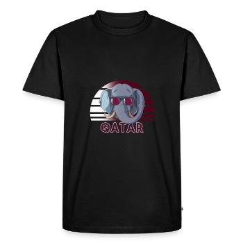 Qatar - Men's Premium Organic T-Shirt - black - Front - Nico (187cm)