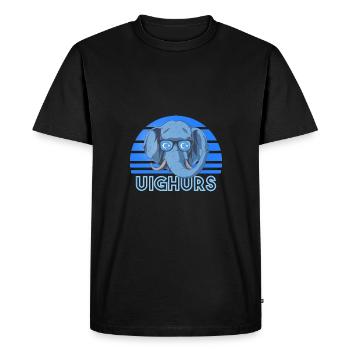 Ouïghours - T-shirt Premium bio Homme - noir - Devant - Nico (187cm)