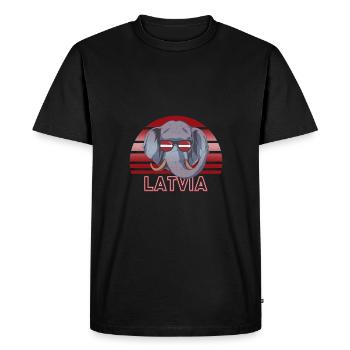 Lettonie - T-shirt Premium bio Homme - noir - Devant - Nico (187cm)