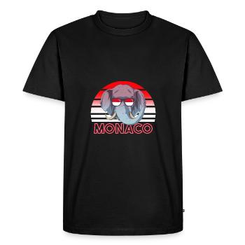 Monaco - Men's Premium Organic T-Shirt - black - Front - Nico (187cm)