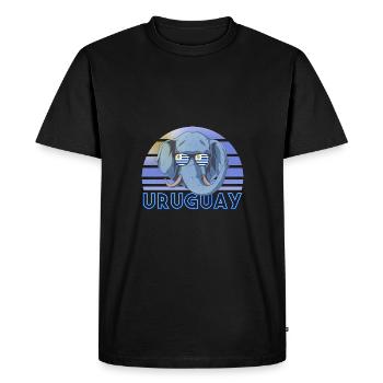 Uruguay - T-shirt Premium bio Homme - noir - Devant - Nico (187cm)