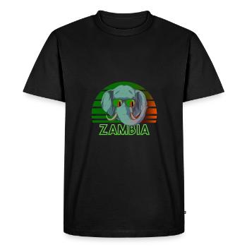 Zambia - Men's Premium Organic T-Shirt - black - Front - Nico (187cm)