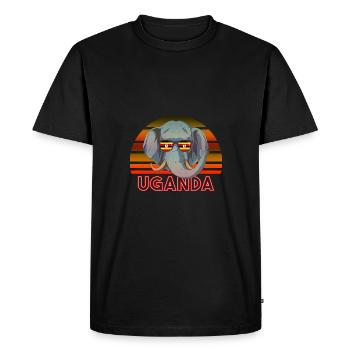 Ouganda - T-shirt Premium bio Homme - noir - Devant - Nico (187cm)