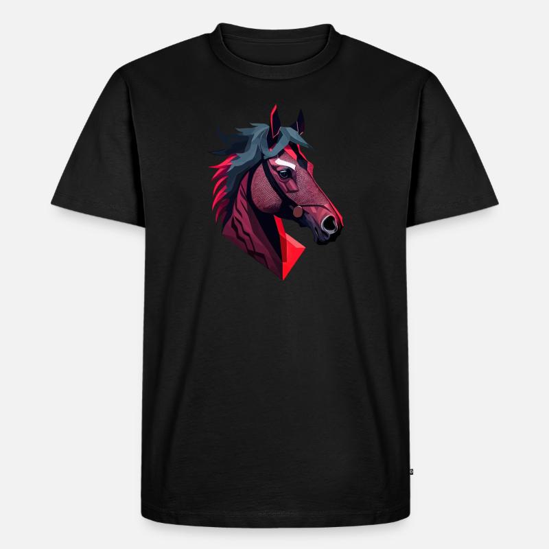 Wachpferd - Männer Premium Bio T-Shirt - Schwarz