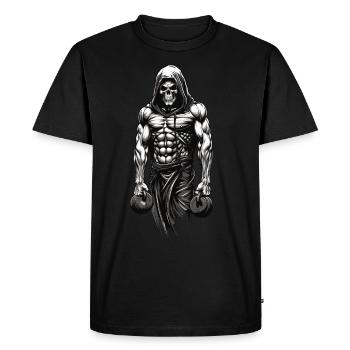 Conception puissante de l’entraînement du squelette du bodybuilder - T-shirt Premium bio Homme - noir - Devant - Nico (187cm)