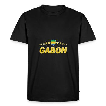 Gabon - T-shirt Premium bio Homme - noir - Devant - Nico (187cm)