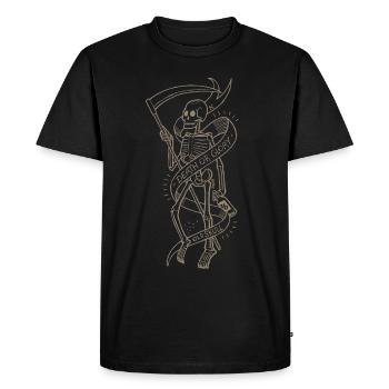 Old Skull gold - Men's Premium Organic T-Shirt - black - Front - Nico (187cm)