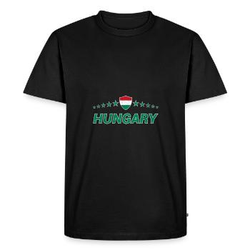 Hungary - Men's Premium Organic T-Shirt - black - Front - Nico (187cm)