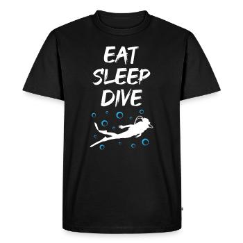 Manger Dormir Plonger - T-shirt Premium bio Homme - noir - Devant - Nico (187cm)