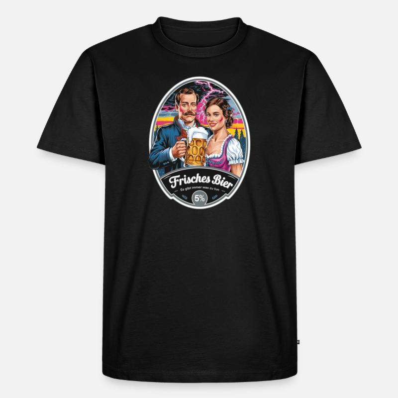 Frisches Bier - Männer Premium Bio T-Shirt - Schwarz