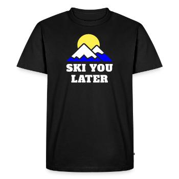 dictons amusants sur le ski ski - T-shirt Premium bio Homme - noir - Devant - Nico (187cm)