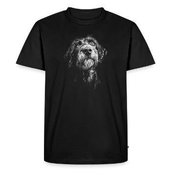 Deutsch Drahthaar Portrait Jagdhunde Hunde Jäger - Männer Premium Bio T-Shirt - Schwarz - Vorne - Nico (187cm)