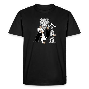 Aikido samurai mask - Men's Premium Organic T-Shirt - black - Front - Nico (187cm)