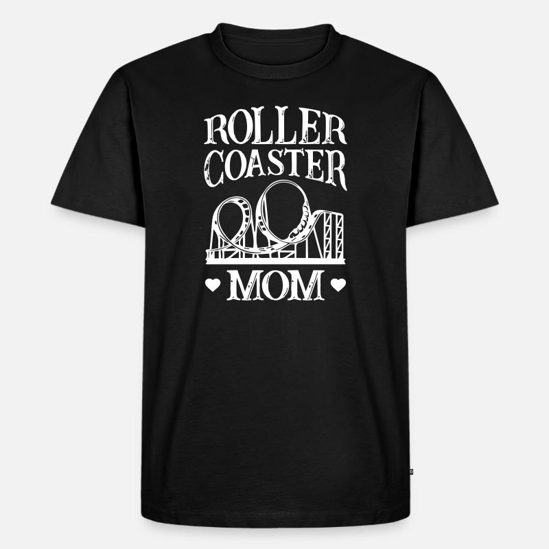 Roller Coaster Mom - Männer Premium Bio T-Shirt - Schwarz