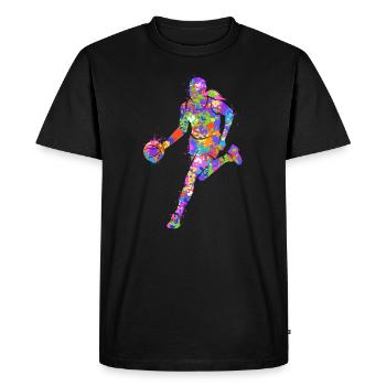 Joueur de basket-ball coloré joueur de basket-ball basket-ball - T-shirt Premium bio Homme - noir - Devant - Nico (187cm)