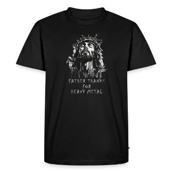 Jesus Heavy Metal Heavymetal Musk Music Bestseller - Men's Premium Organic T-Shirt - black - Front - Nico (187cm)