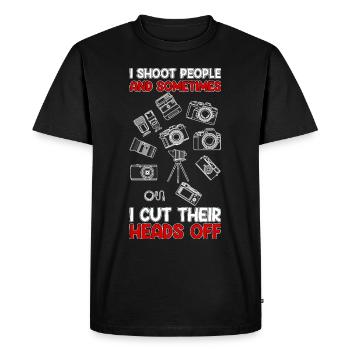 Appareil photo photo disant drôle cadeau - T-shirt Premium bio Homme - noir - Devant - Nico (187cm)