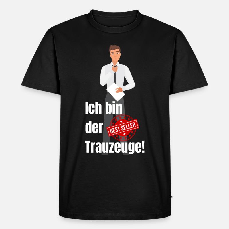 Ich bin der Trauzeuge - Männer Premium Bio T-Shirt - Schwarz