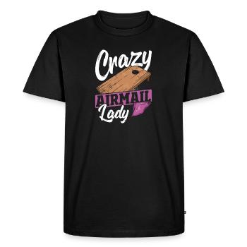 Sac de haricots sac lancer Crazy Airmail Cornhole - T-shirt Premium bio Homme - noir - Devant - Nico (187cm)