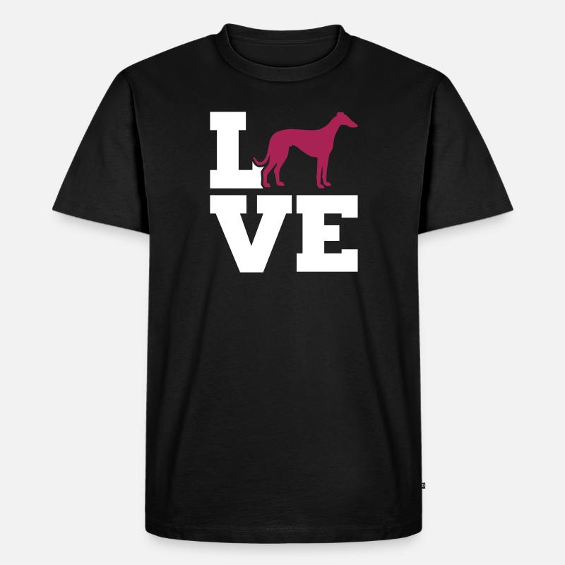 Whippet - Männer Premium Bio T-Shirt - Schwarz