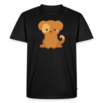 Bébé chiot chiot enfants filles femmes - T-shirt Premium bio Homme - noir - Devant - Nico (187cm)