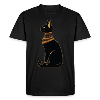 Chat égyptien - T-shirt Premium bio Homme - noir - Devant - Nico (187cm)