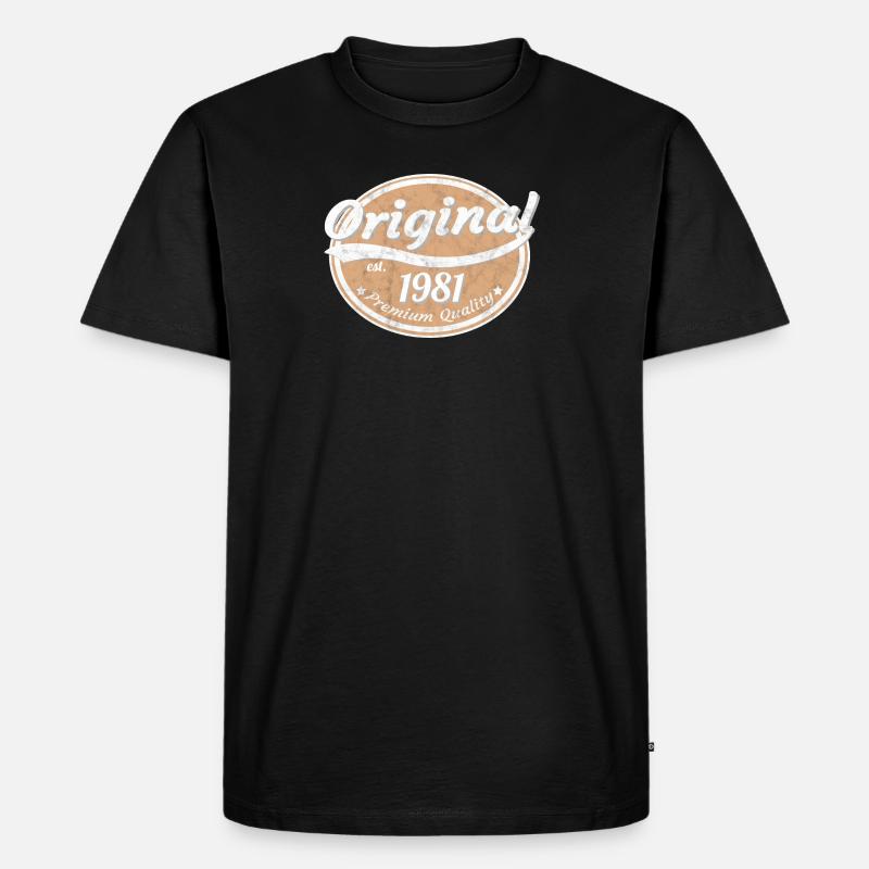 1981 - Männer Premium Bio T-Shirt - Schwarz