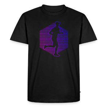 Course à pied Marathon Marathon Hommes - T-shirt Premium bio Homme - noir - Devant - Nico (187cm)