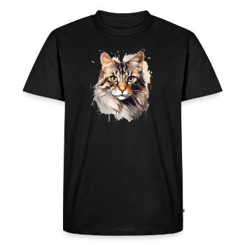 The Mysterious Cat - Men's Premium Organic T-Shirt - black - Front - Nico (187cm)