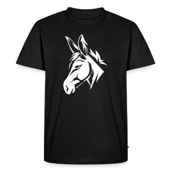 Âne - T-shirt Premium bio Homme - noir - Devant - Nico (187cm)