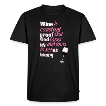 Le vin est une preuve constante ... - imagées - Funny Quotes - T-shirt Premium bio Homme - noir - Devant - Nico (187cm)