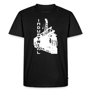 INDUSTRIAL CRANE Design - Men's Premium Organic T-Shirt - black - Front - Nico (187cm)
