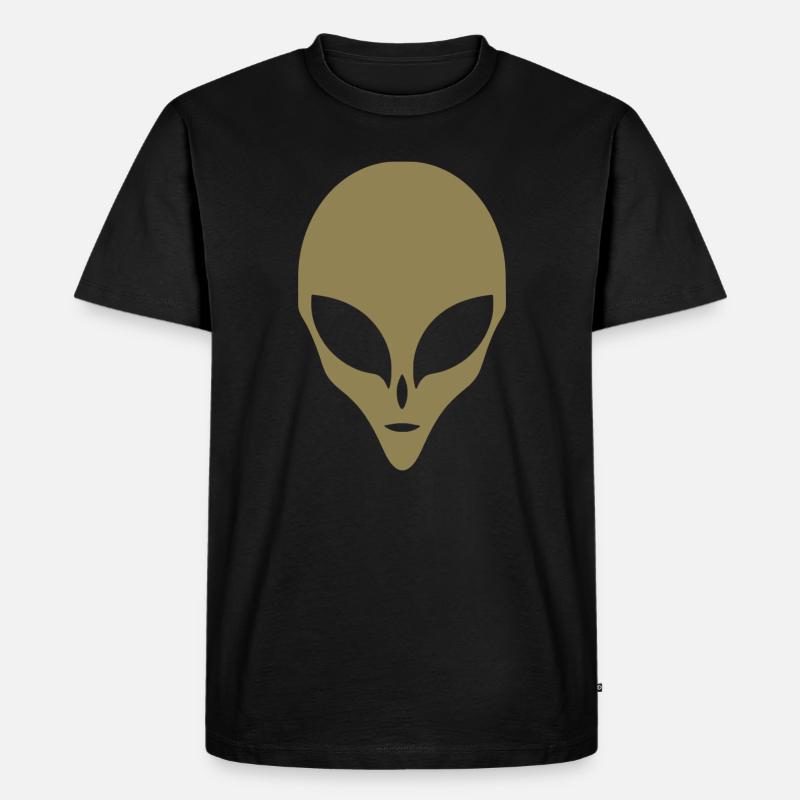 Alien Silhouette Kopf Gesicht - Männer Premium Bio T-Shirt - Schwarz
