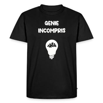 Génie incompris - T-shirt Premium bio Homme - noir - Devant - Nico (187cm)