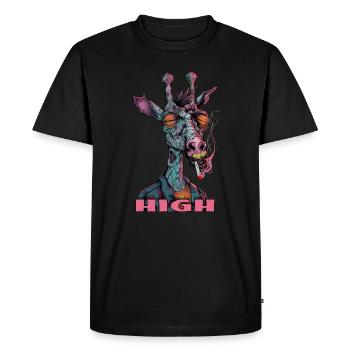 Stoner Giraffe Cannabis THC Village Kid Meilleures ventes - T-shirt Premium bio Homme - noir - Devant - Nico (187cm)